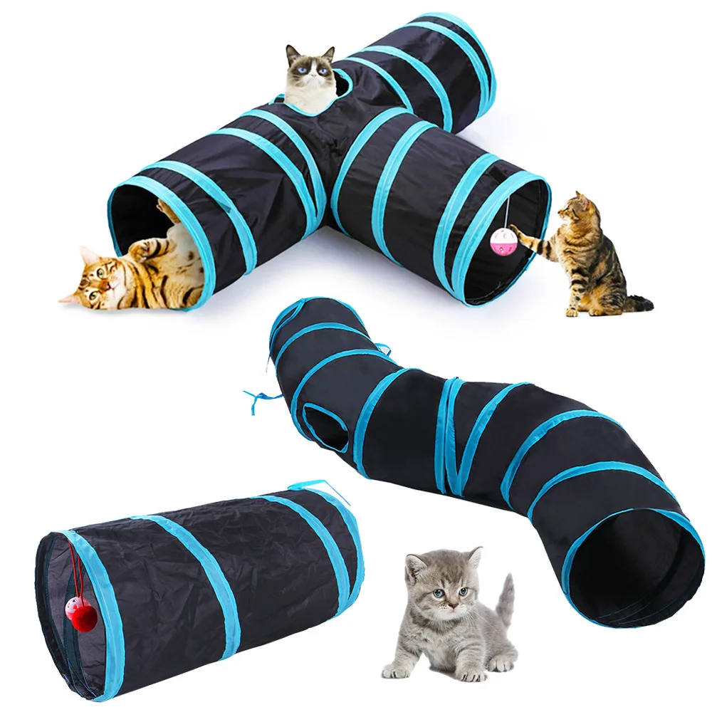 Cat Tunnel Toy - Terowongan kucing dapat dilipat terowongan kucing