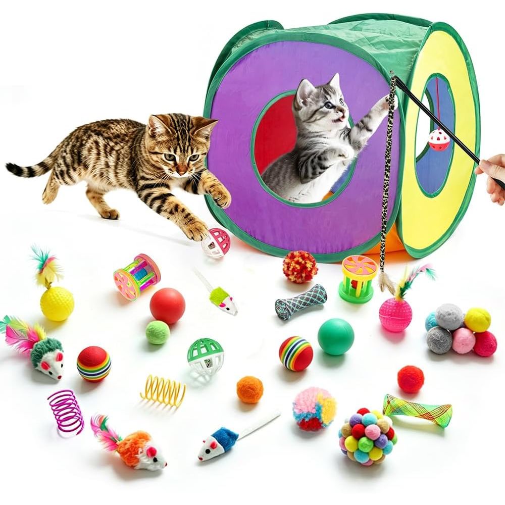 Cat Tunnel Toy - 33 Paket Mainan Kucing atau Kucing