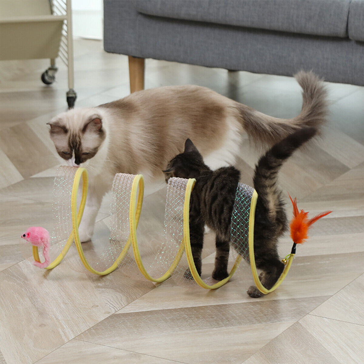 Terowongan kucing lipat tipe S - Cat Tunnel Toy ulasan dan harga