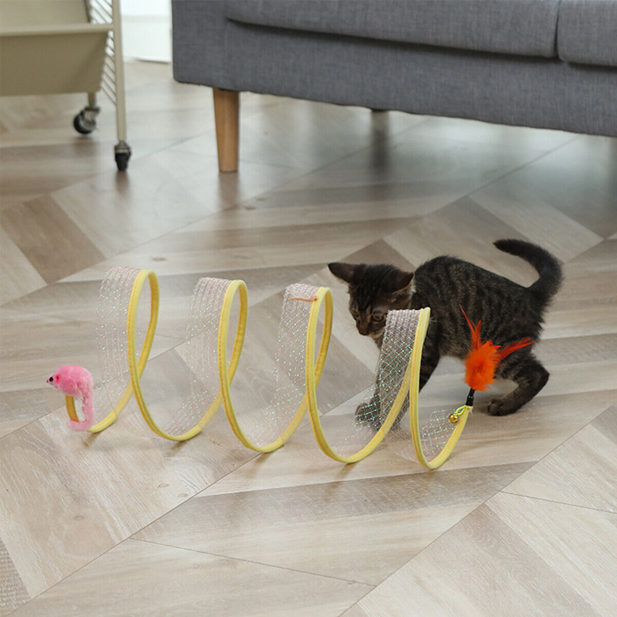 Terowongan kucing lipat tipe S - Cat Tunnel Toy ulasan dan harga
